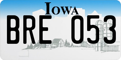 IA license plate BRE053