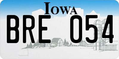 IA license plate BRE054