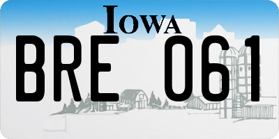 IA license plate BRE061