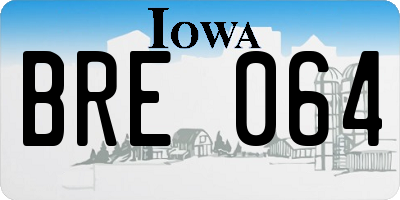 IA license plate BRE064