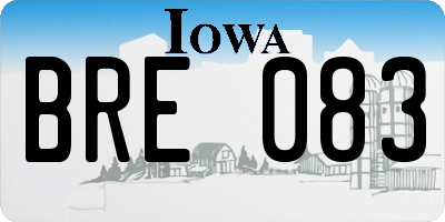 IA license plate BRE083