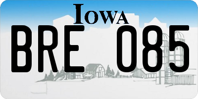 IA license plate BRE085