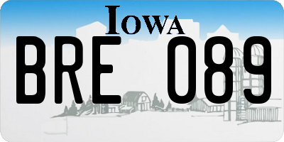 IA license plate BRE089