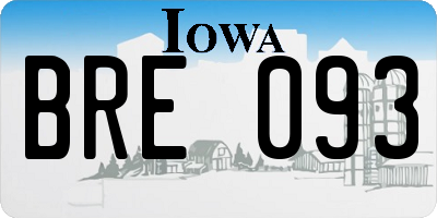IA license plate BRE093