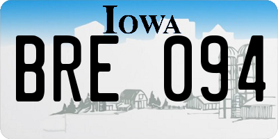 IA license plate BRE094