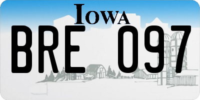 IA license plate BRE097