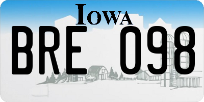IA license plate BRE098