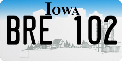 IA license plate BRE102