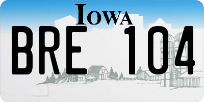 IA license plate BRE104