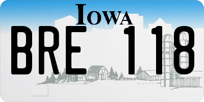 IA license plate BRE118