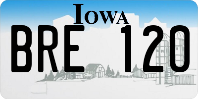 IA license plate BRE120