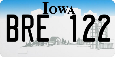 IA license plate BRE122