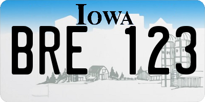 IA license plate BRE123