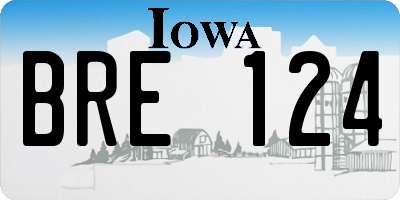IA license plate BRE124