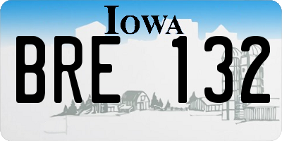 IA license plate BRE132