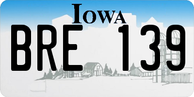 IA license plate BRE139
