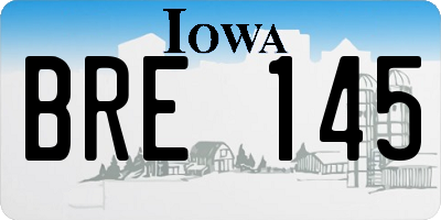 IA license plate BRE145