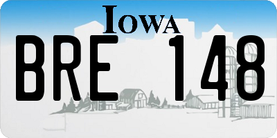 IA license plate BRE148