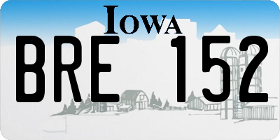 IA license plate BRE152