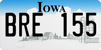 IA license plate BRE155