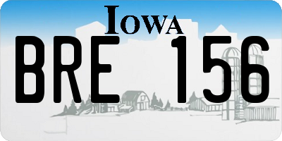 IA license plate BRE156