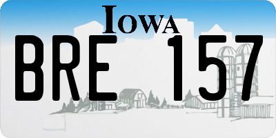IA license plate BRE157