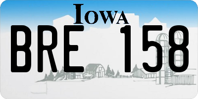 IA license plate BRE158