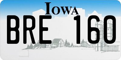 IA license plate BRE160