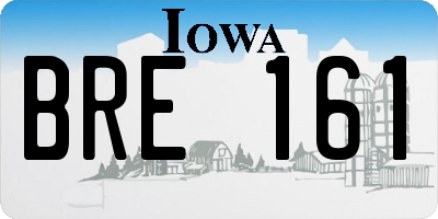 IA license plate BRE161