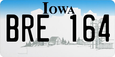 IA license plate BRE164