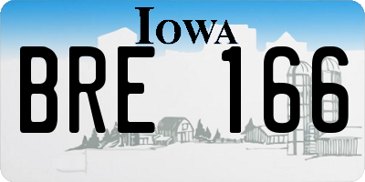 IA license plate BRE166