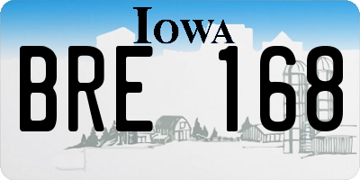 IA license plate BRE168