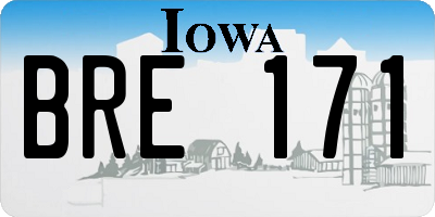IA license plate BRE171