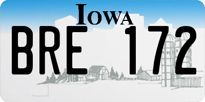 IA license plate BRE172