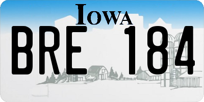 IA license plate BRE184