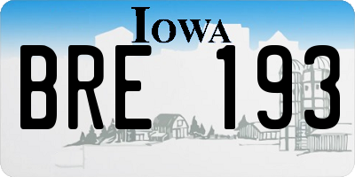IA license plate BRE193