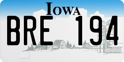 IA license plate BRE194