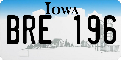 IA license plate BRE196