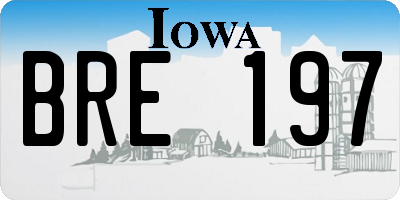IA license plate BRE197