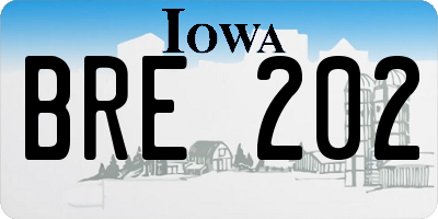 IA license plate BRE202