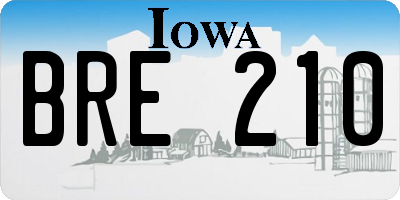 IA license plate BRE210