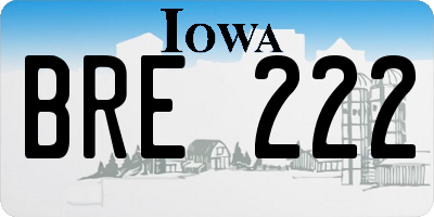 IA license plate BRE222