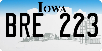 IA license plate BRE223