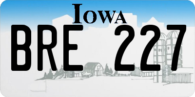 IA license plate BRE227