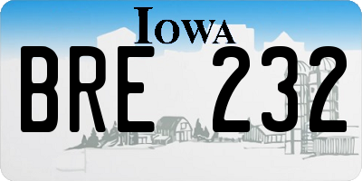 IA license plate BRE232