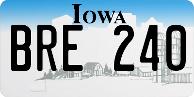 IA license plate BRE240