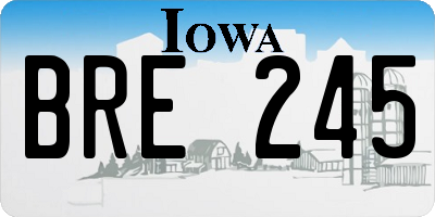 IA license plate BRE245