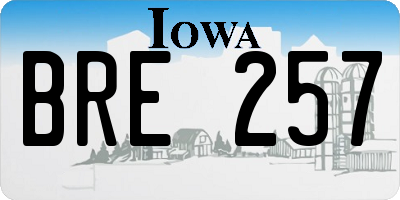 IA license plate BRE257