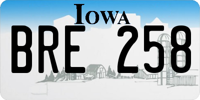 IA license plate BRE258