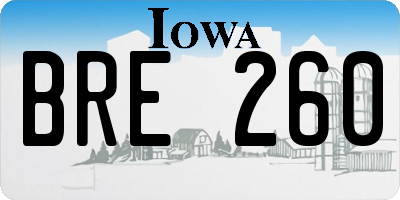 IA license plate BRE260